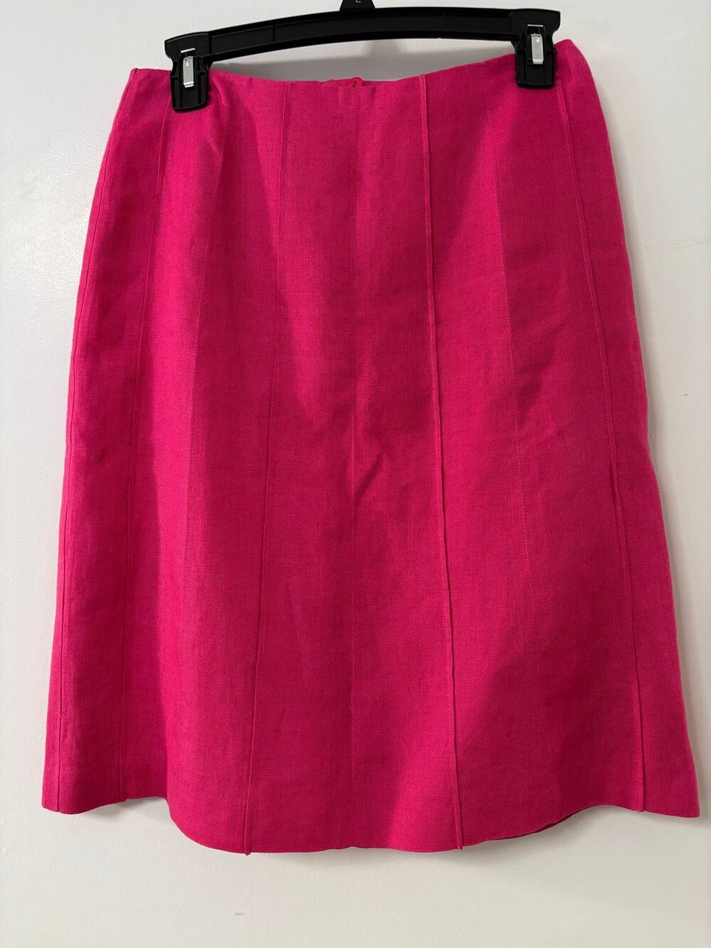 Talbots Irish Linen Skirt Bright Pink A-Line Panel Size 6 Lined